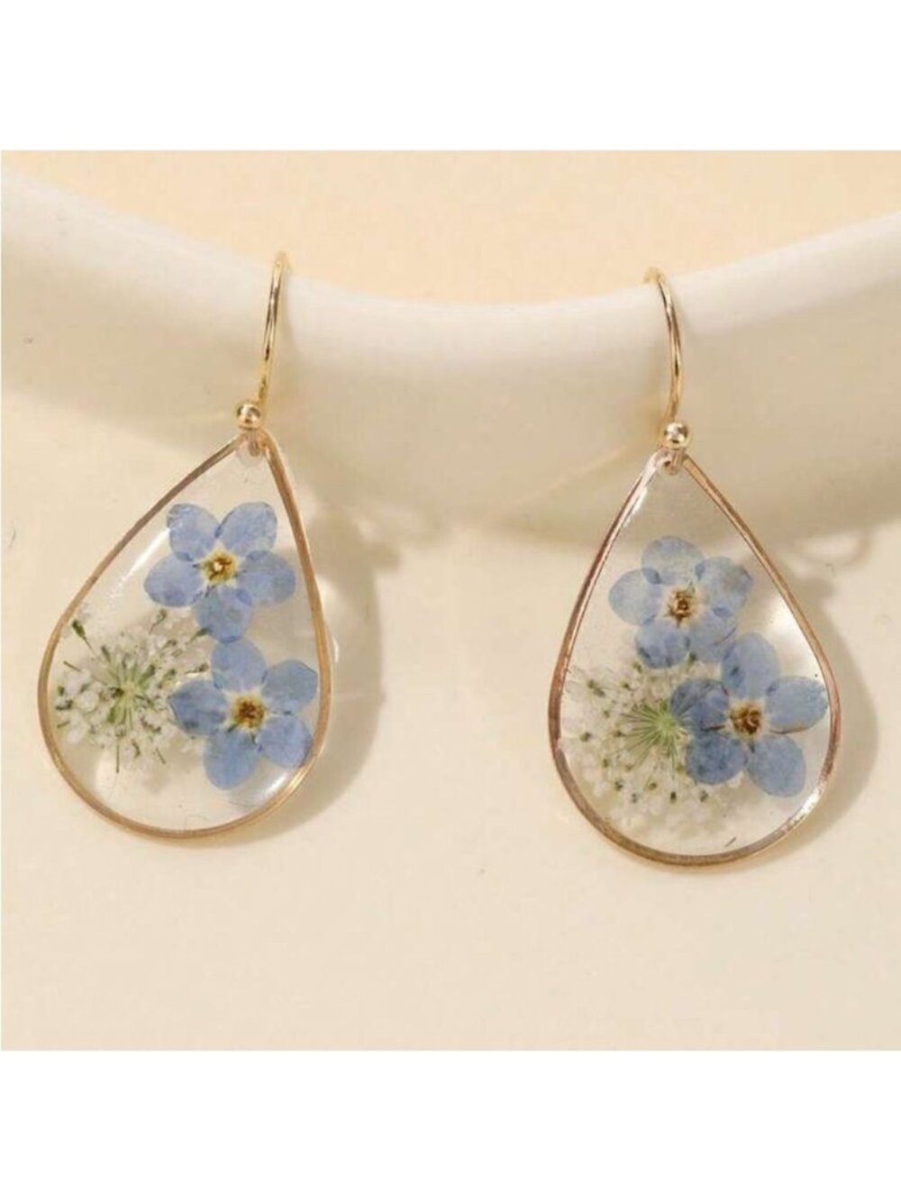 Dried blue earrings A942